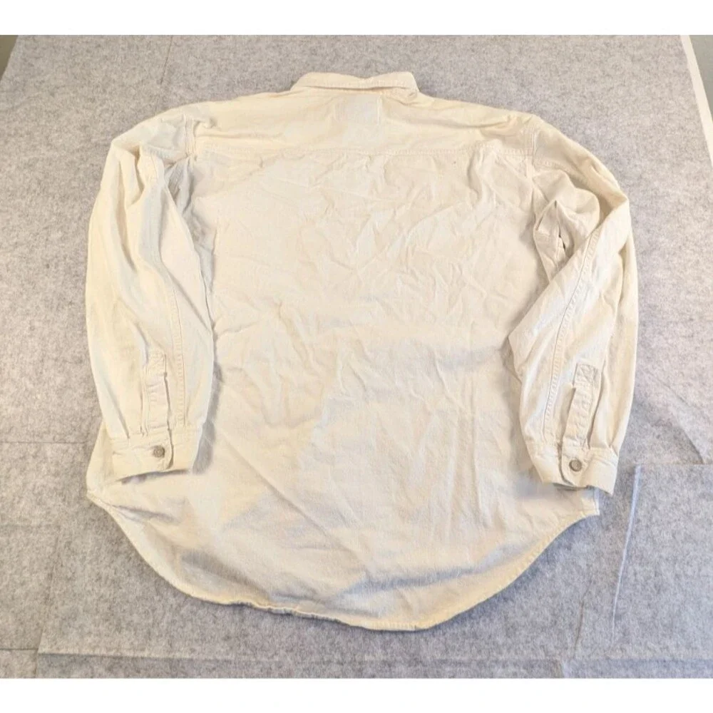 Vintage 1996 Levi's Red Tab Denim Shirt Jacket Shacket Off White Mens XXL